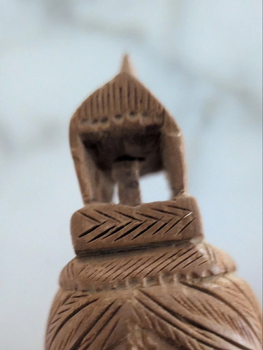 Hand-Carved Wooden Elephant Accent - Brown